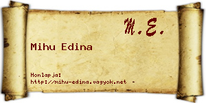 Mihu Edina névjegykártya